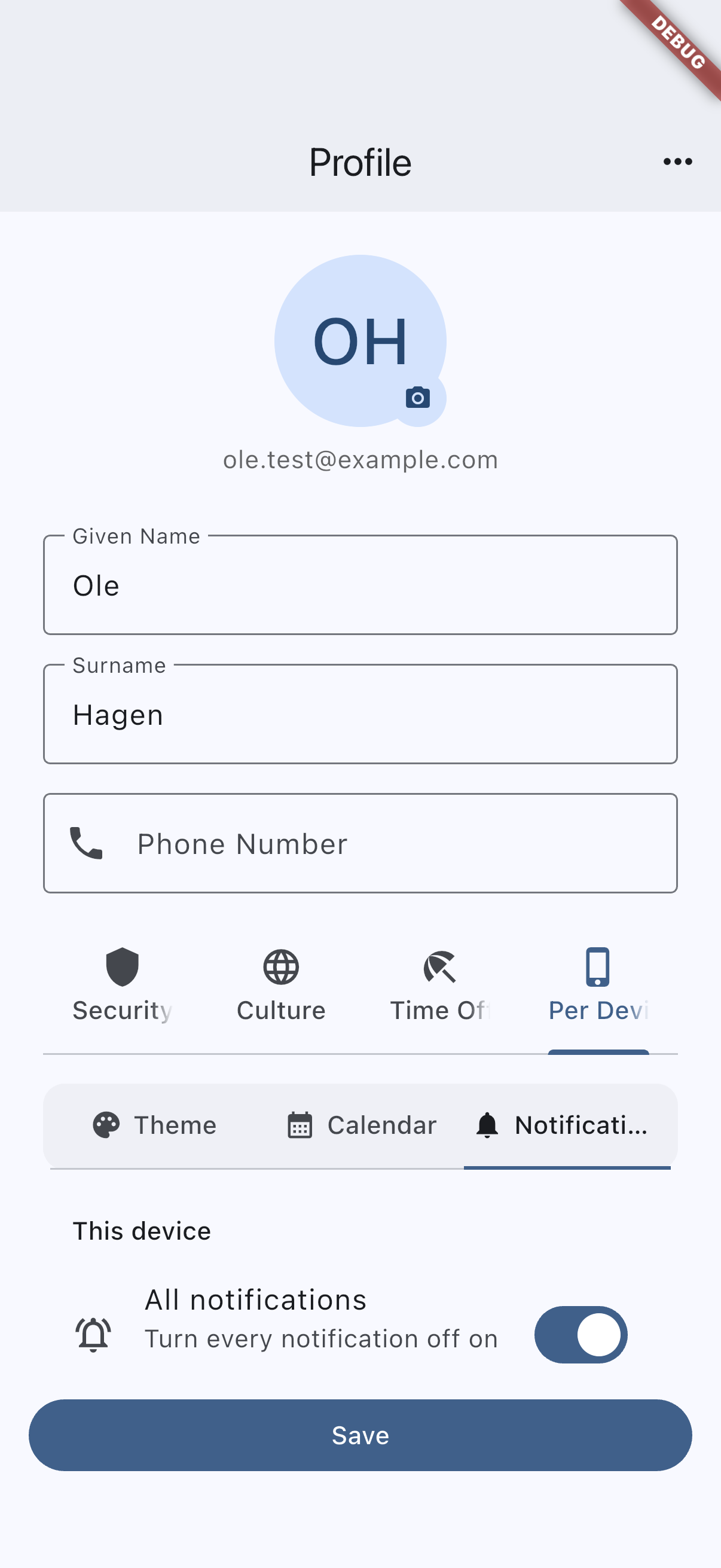 Notification preferences on iOS